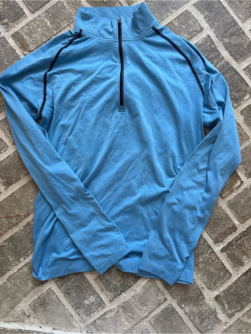 Lululemon Men's Light Blue Half-Zip Performance Shirt